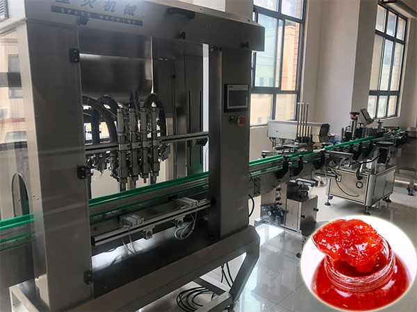 全自動草莓醬灌裝機生產(chǎn)線廠家實拍圖