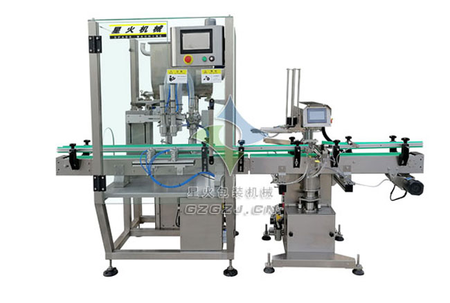 雙頭香辣醬灌裝旋蓋生產(chǎn)線,全自動牛肉醬灌裝生產(chǎn)線