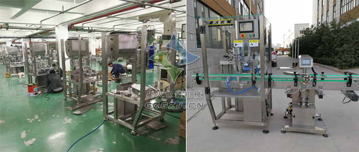 雙頭香辣醬灌裝旋蓋生產(chǎn)線,全自動牛肉醬灌裝生產(chǎn)線